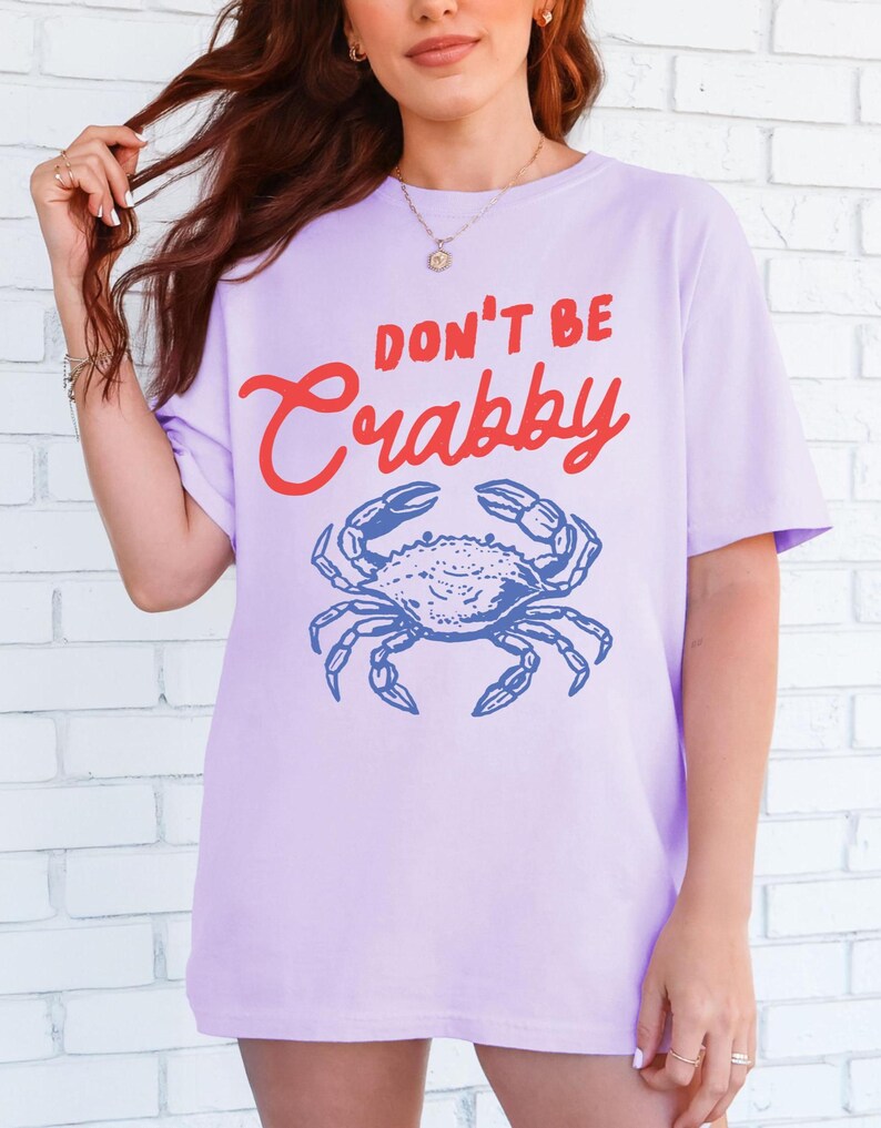 don't be crabby crab t-shirt, funny beach vacation tee, Comfort Colors summer shirt image 8