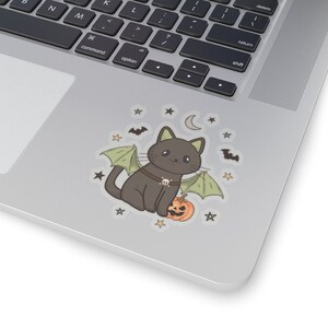 Halloween cat sticker, black cat sticker, Halloween sticker, spooky season sticker, fall sticker