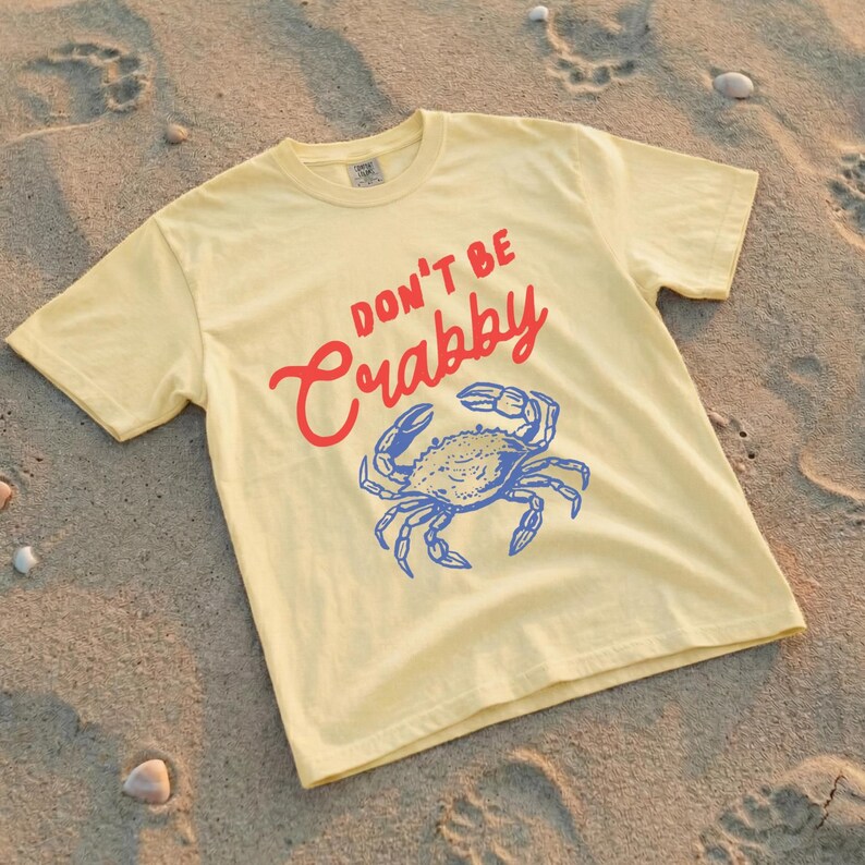 don't be crabby crab t-shirt, funny beach vacation tee, Comfort Colors summer shirt image 3