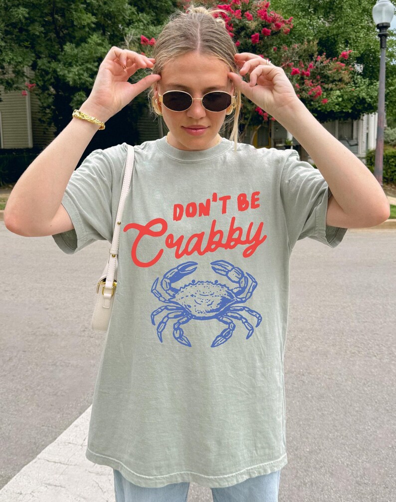 don't be crabby crab t-shirt, funny beach vacation tee, Comfort Colors summer shirt image 6