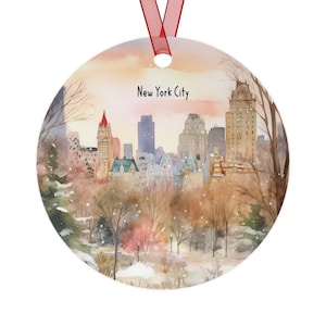 winter in New York City ornament, New York City Christmas ornament, New York City skyline ornament
