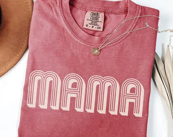 Retro Mama Comfort Colors T‑Shirt • Vintage Mom Tee • Mother’s Day Gift