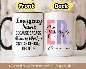 Personalized Emergency Nurse Mug, ER Nurse Gift For Women, ER Nurse Mug, Emergency Nurse Mug, Icu Nurse Gift, Appreciation Gift for ED Nurse