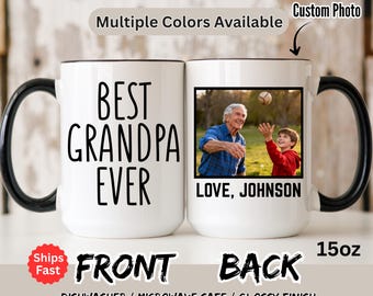 Best Grandpa Ever Mug, Grandpa Mug With Photo, Custom Grandpa Mug, Grandpa Gifts From Grandkids, New Grandpa, Gift from baby , Christmas Mug