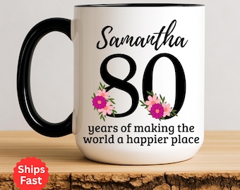 Personalized 80th Birthday Mug, Custom 80th Birthday Gift For Women, 80th Birthday Gift For Men, 80th Birthday Friend, 80th Birthday Women