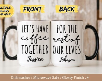 Personalized Mr Mrs Mug, Couple Coffee Mug, Unique Wedding Gift, Coffee Lovers, Engagement Bride and Groom Christmas Gift, His and Hers Gift
