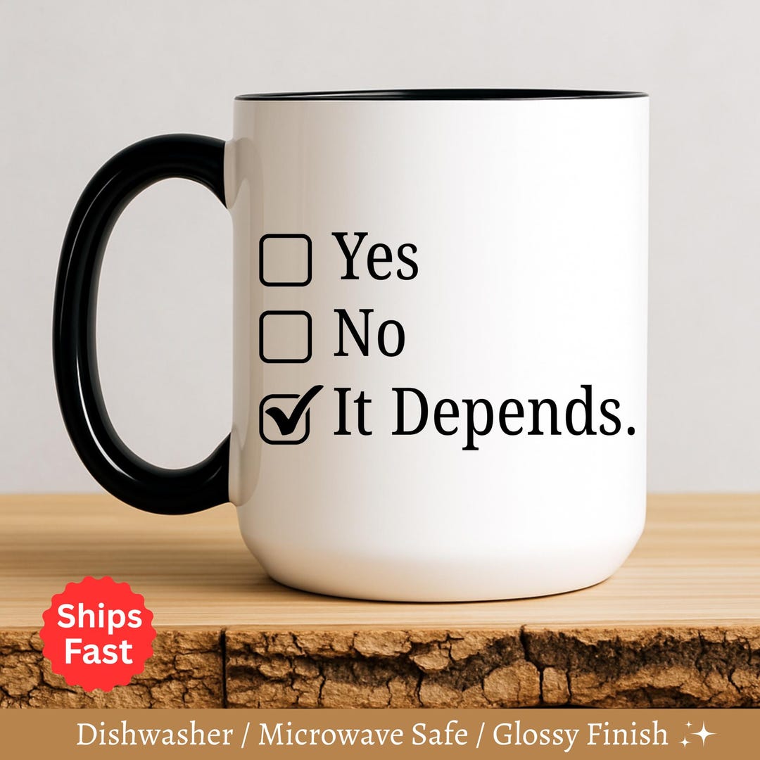 It Depends Lawyer Mug, Funny Attorney Coffee Cup, Law School Gift ...