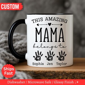 Custom Mama Mug With Kids Names, Personalized Mom Mug with Names, Mother&#39;s Day Gift 2025, Mommy Coffee Mug, Custom Mug Gift For Mom Birthday