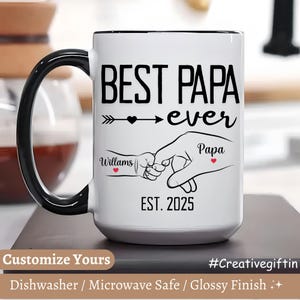 Personalized Papa Mug for Father&#39;s Day, Father&#39;s Day Gift for Papa, Custom Papa Coffee Mug, Papa Gift from Grandkids Papa Mug, Gift For Papa