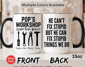 Custom Pop's Gifts Personalized Grandpa Cup, Custom Grandpa Gifts from Grandkids Names Grandchildren, Grandfather Birthday Gifts, Xmas Gifts