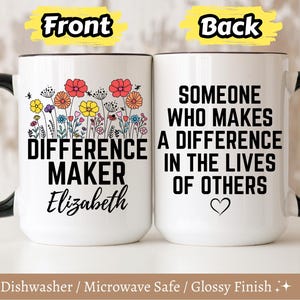 Personalized Difference Maker Mug, Difference Maker Gifts, Mentor Appreciation Gift, Teacher Gift Leader Gift Work Gift,Difference Maker Mug