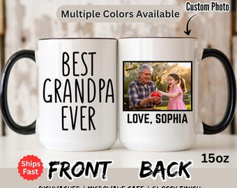 Best Grandpa Ever Mug, Grandpa Mug With Photo, Custom Grandpa Mug, Grandpa Gifts From Grandkids, New Grandpa, Gift from baby , Christmas Mug