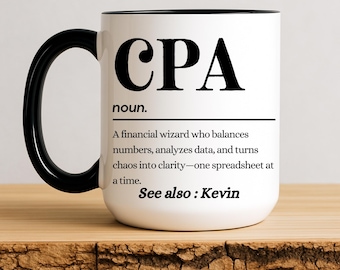 CPA Definition Mug Personalized, Funny CPA Cup, Certified Public Accountant Gift, Custom CPA Mug, Accounting Grad Gift, Gift For Cpa Mug