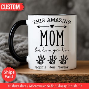 Custom Mom Mugs With Kids Names, Personalized Mom Mug with Names, Mother&#39;s Day Gift 2025, Mommy Coffee Mug, Custom Mug Gift For Mom Birthday