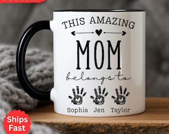 Custom Mom Mugs With Kids Names, Personalized Mom Mug with Names, Mother's Day Gift 2025, Mommy Coffee Mug, Custom Mug Gift For Mom Birthday