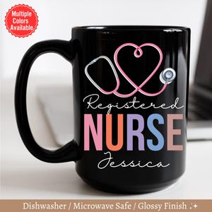 Personalized Registered Nurse Mug, RN Gifts, Custom RN Mug, Nurse Appreciation Gift, Cute Gift For Nurse Week, RN Graduation Gift