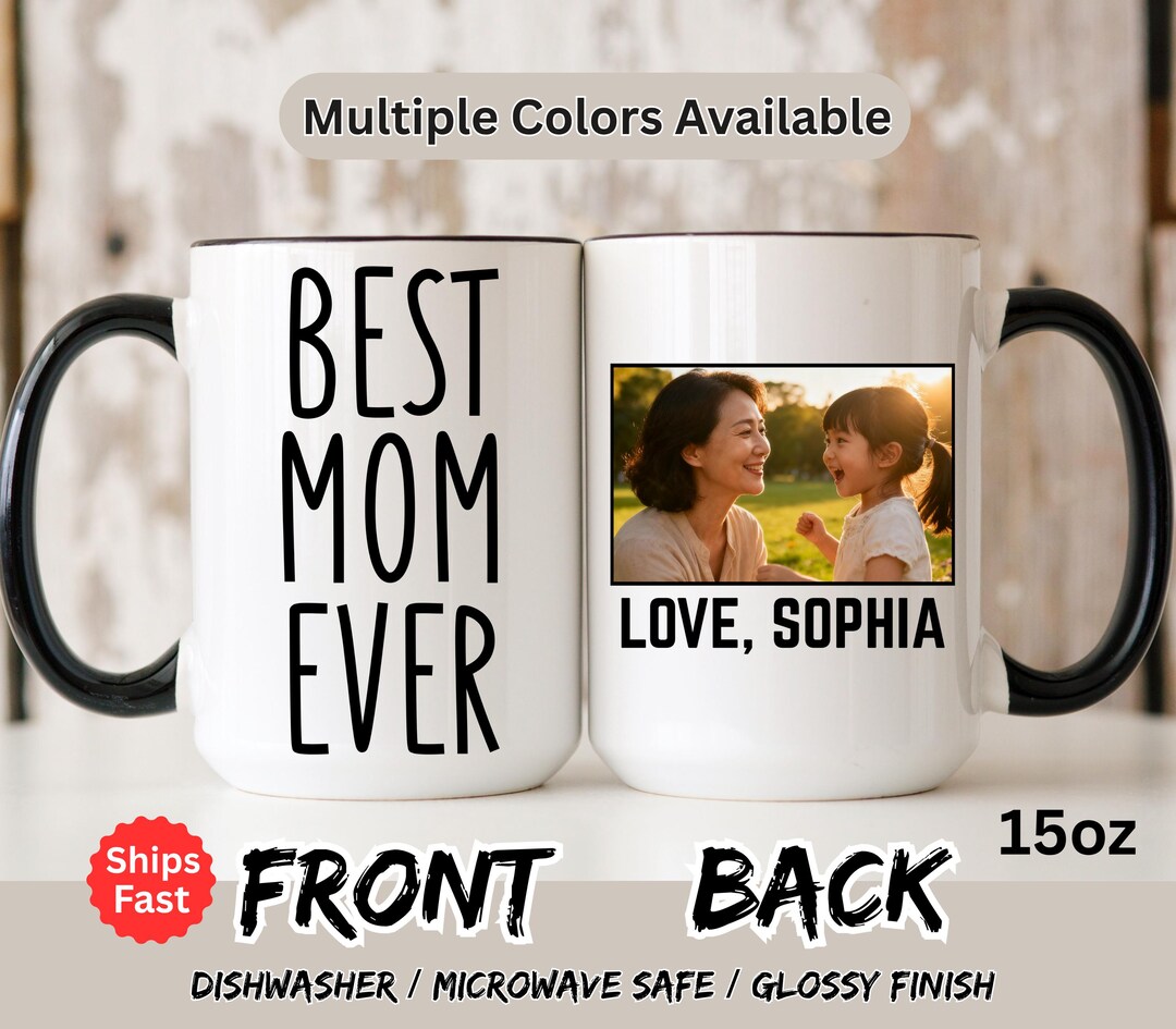 Best Mom Ever Gift, Custom Mom Daughter Son Kids Name Gift, Mom Mother ...