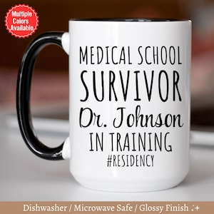 Personalized Medical School Survival Mug, Medical student gift, Future doctor mug, Graduation Gifts,  Doctor gift, Med school gifts