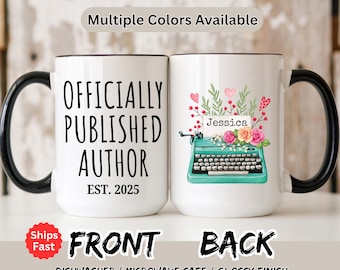 Personalized Author Gift, Officially Published Author Est 2025 Mug, Writer Gift, Book Lover Gift, Future Author Gift, Gift For New Author