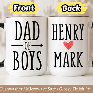 Personalized Dad Mug with Kids Names - Custom Daddy Coffee Cup, Dad Birthday Gift from Kids for Father’s Day ,  Best Daddy Ever , Dad Mugs