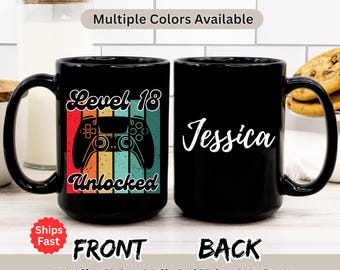 18th Birthday Mug, Level 18 Unlocked , 18th Birthday Gift For Women, 18th Birthday Gift For Men, 18th Birthday Woman ,18th Birthday Friend