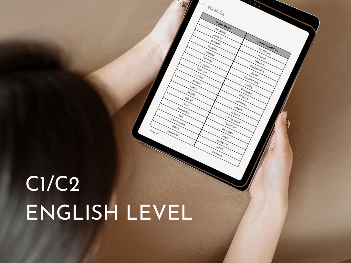 C1/C2 English/german Vocabulary List Part 3 - Over 400 Words - Instant ...