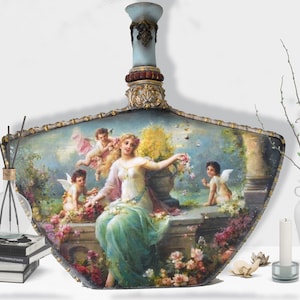 Decorated glass bottle , Art home decor , nice decanter