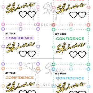 Etiqueta de regalo, etiqueta de regalo para gafas de sol, etiqueta de regalo para concurso, etiqueta de regalo para dejar brillar tu confianza, imprimible