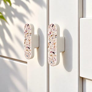 Heimwerkerbedarf, Terrazzo-Schubladengriffe, einzigartige Schrankgriffe, Schrankbeschläge, Muschelknöpfe
