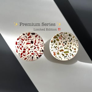 Terrazzo ladeknop, meubelknop cement, jaspis en unakiet