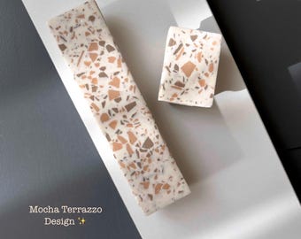 Handgemachte Zement Terrazzo Griff und Knopf Set