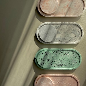 Set of | Gift For Home | Terrazzo Trinket Trays |  | Gift For Mom | Round Coaster | Pomowarming Gifts | Marble Trays | House Gift