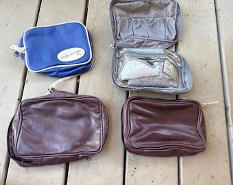 Lot of 4 Vintage Airline Amenity Kits Delta First Class & United Travel Pouches