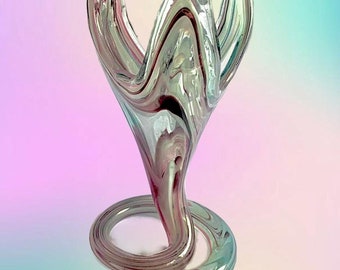 Vintage Sooner Art Glass Vase: Serpentine Snake & Jack-in-the-Pulpit Design