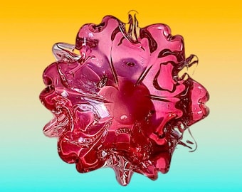 Vintage Murano Bullicante Art Glass Dish، 6.5" wide, Gift