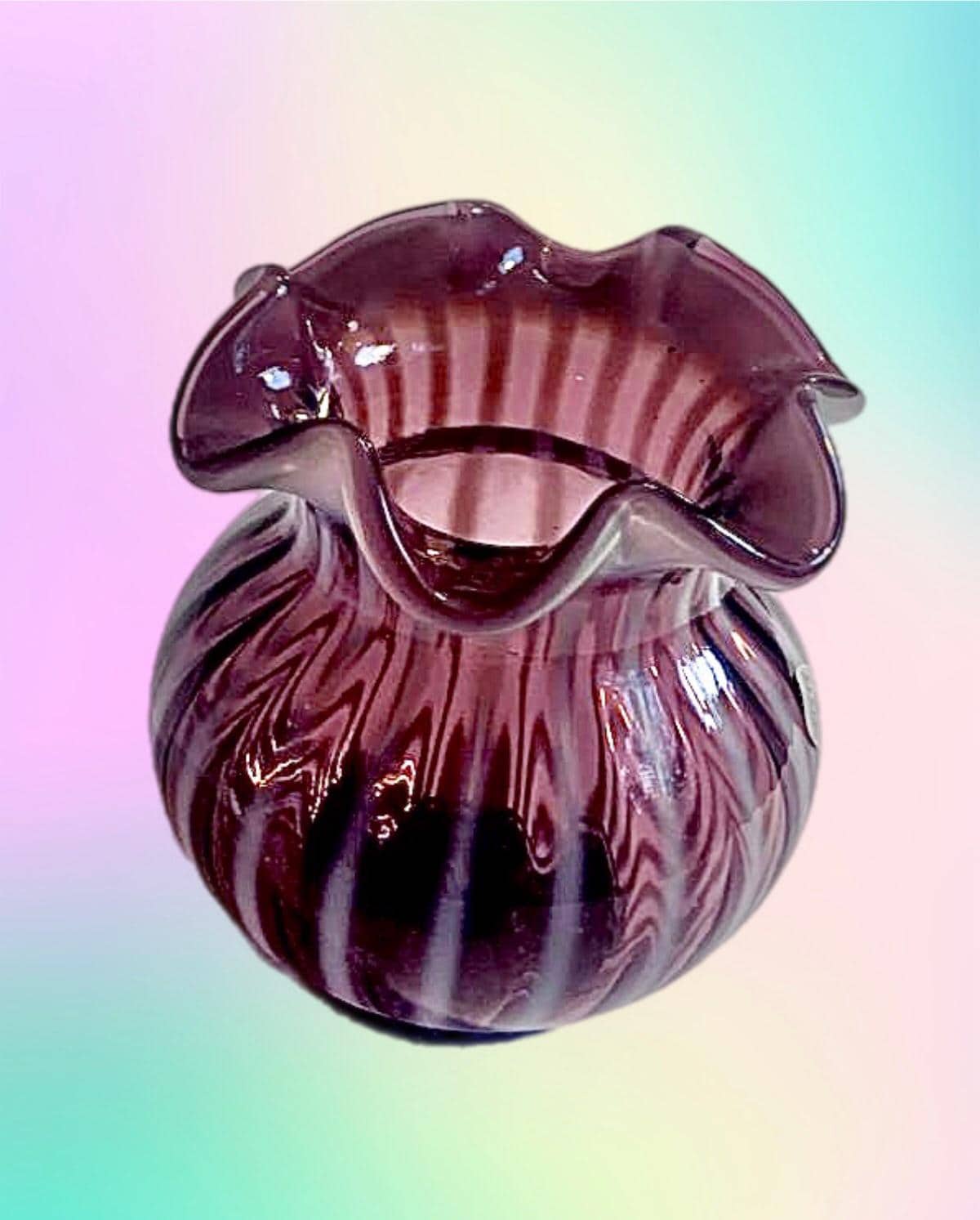 Fenton striped vase - Etsy 日本