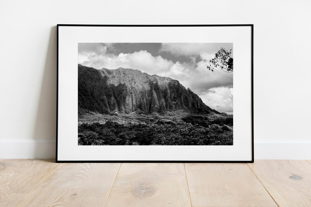 Oahu Hawaii Black and White Film Photo Print A13, Home Decor, Wall Art
