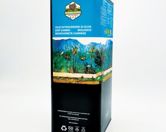 Year 2022 - Italian Organic Extra Virgin Olive Oil - PDO Canino - Monocultivar Caninese - From centuries-old olive trees - 5 L can