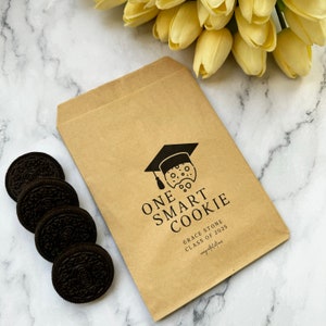 One Smart Cookie Craft Bag Craft Favor Cookie Bag, Graduation Favor Bag, Class of 2024 Favor Bag, Cookie Bag image 4