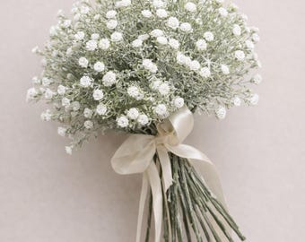 Artificial Gypsophila Bouquet, Realistic Baby's Breath, Wedding Bridesmaid Flower Girl (25cm)