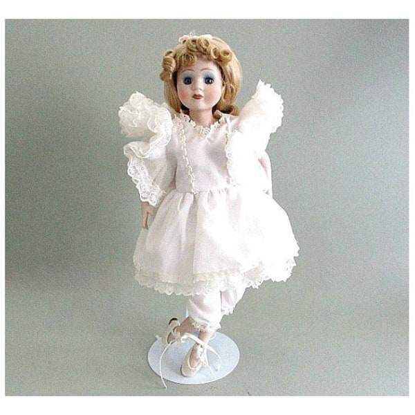 Ballerina Art Doll  . 15” Porcelain Ballet Dancer . Vintage Artist Doll . Collectible Ballerina Doll with Stand . Gift for Ballerina