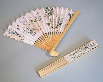 Yellow Rose Floral Folding Hand Fans – Set of 4 Garden Party Favors
