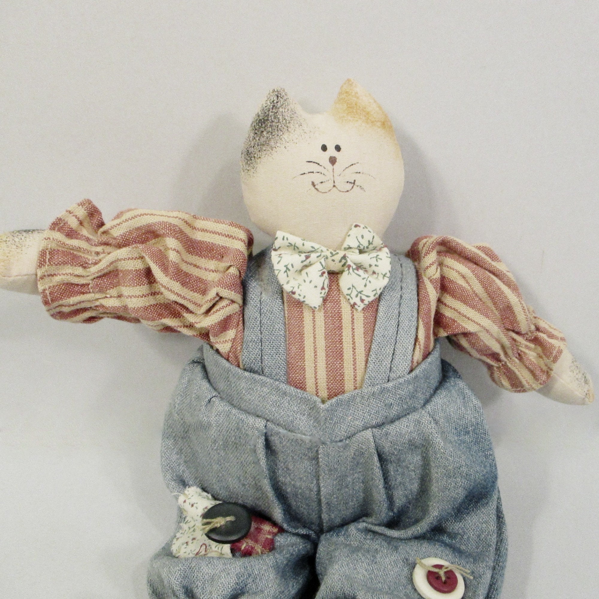 Stuffed Cat Dolls . Country Farmhouse Cat Doll . Soft Plush Cat Toy