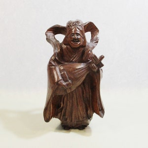 Happy Laughing Smiling Vintage Buddha Sculpture Figurine Collectible-Tibet Hindu Statue Boho Eclectic Decor