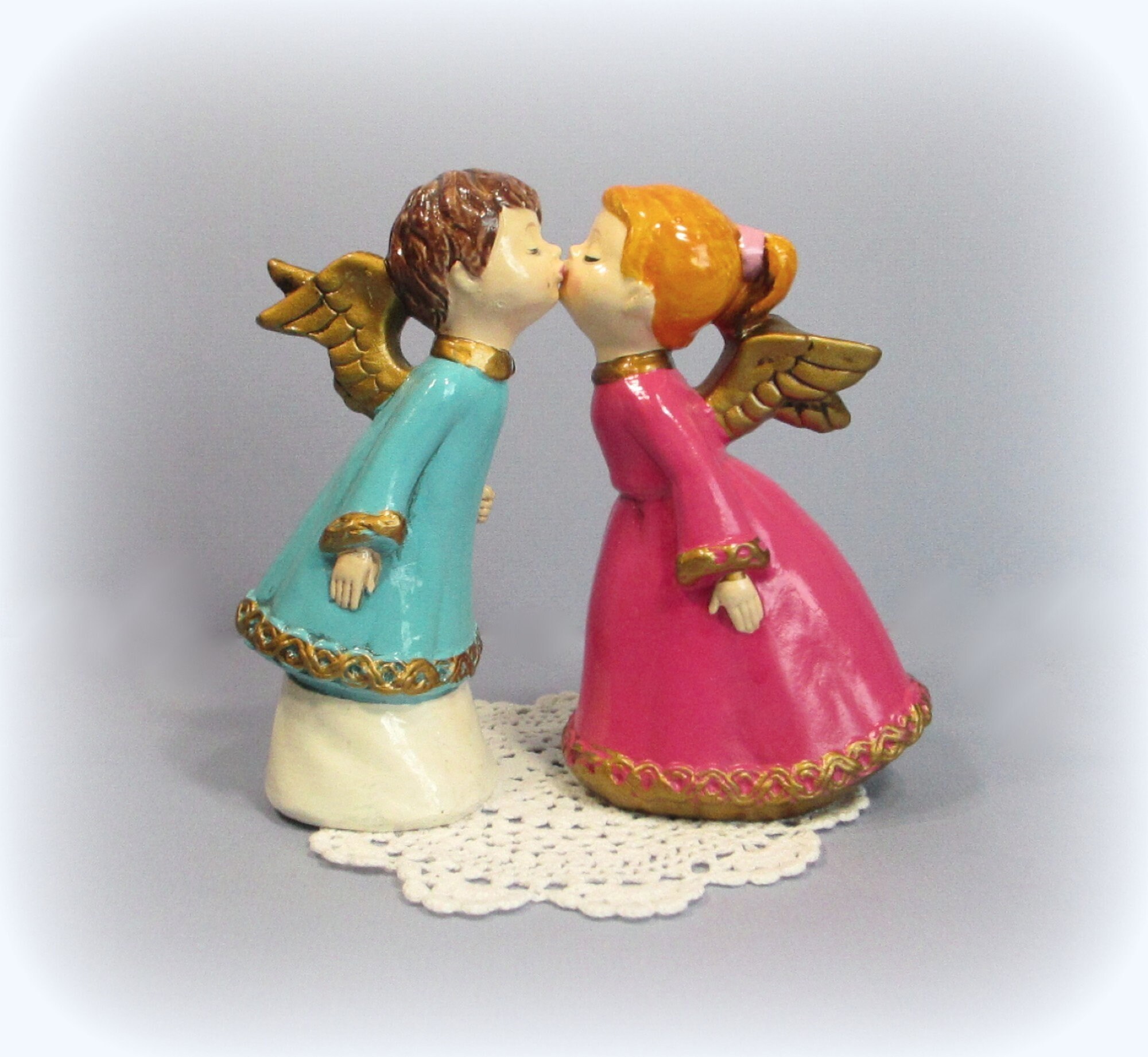 Vintage Kissing Angel Figurines . Made in Japan . Collectible Etsy