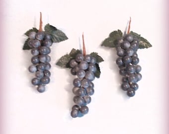 Faux Blueberry Grape Clusters: 2 Pcs. - Vintage Floral, Fruit & Millinery Supplies