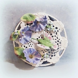 3d Hummingbird Flower Arrangement Wall Sculpture . Shabby Chic Girl Nursery Decor . Baby Shower Gift . Uniquely Handmade & Hand Painted Gift