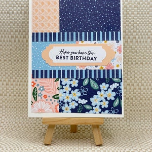 Lot de 3 cartes florales faites main
