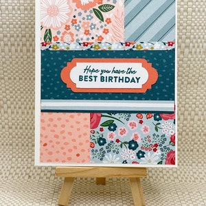 Lot de 3 cartes florales faites main