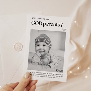 Godparent Proposal Card Template Will You Be My Godmother Proposal Card Ask Godfather Card Personalised Newborn Godparent Extra Pair of Hand